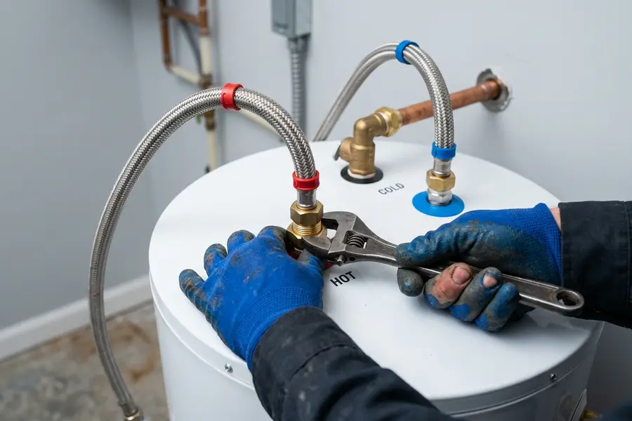 Water Heater Jockey technician installing a new water heater in Melrose